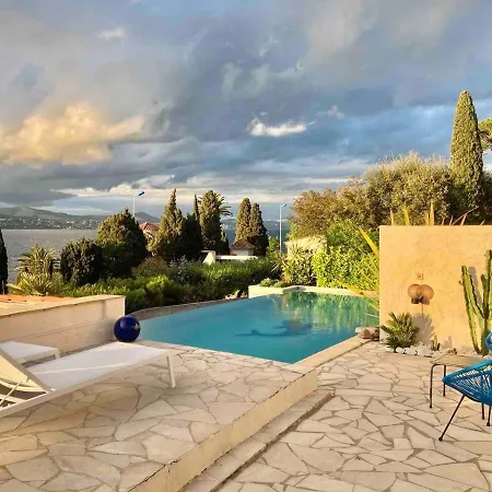 View St-tropez Village And Sea Close By Saint-Tropez